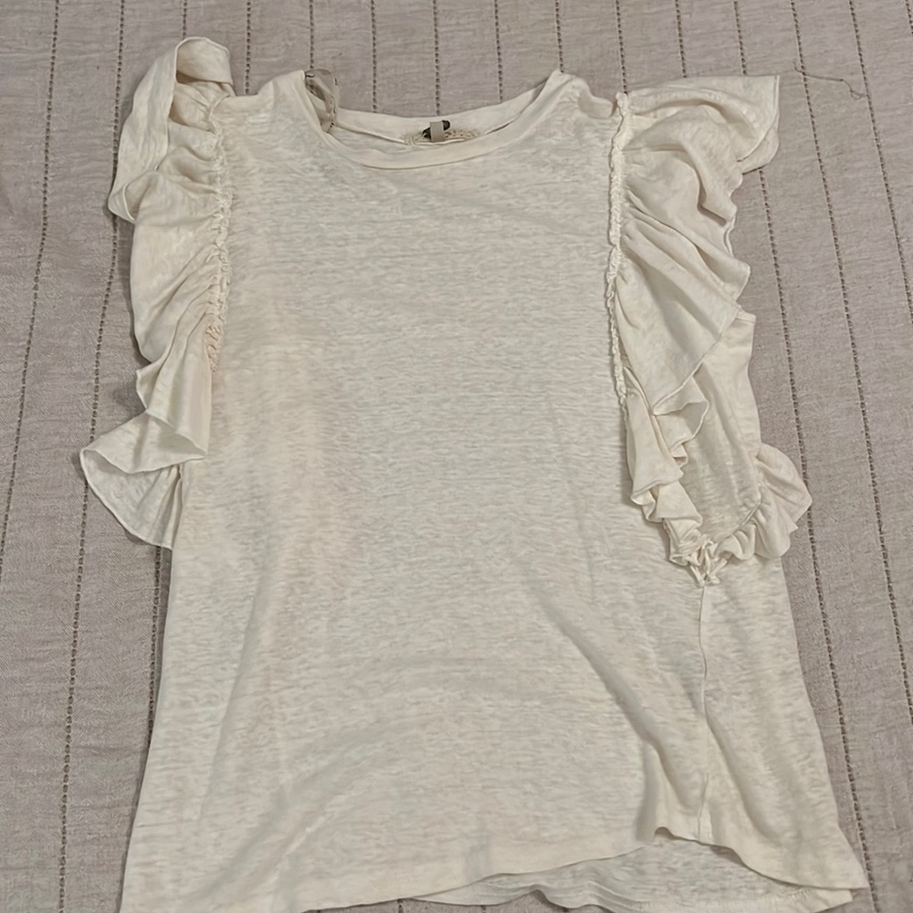 Beige Short Sleeve Blouse